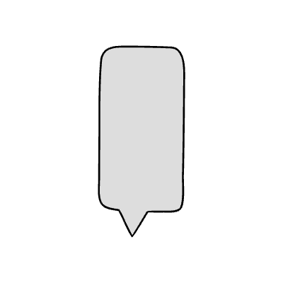 Filled Chat Bubble Vertical Small Point Element from Variable Scribbles Set