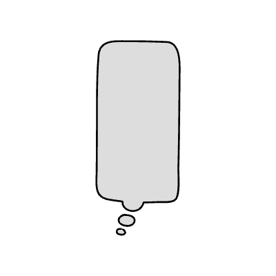 Filled Chat Bubble Vertical Small Thought Element from Variable Scribbles Set
