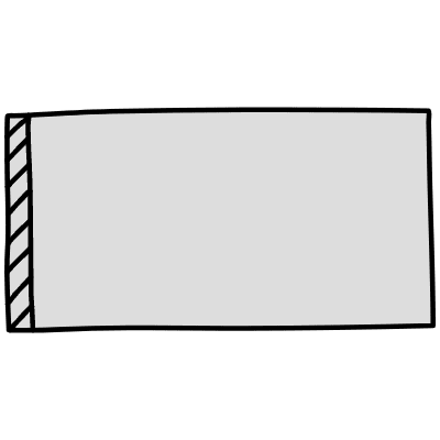 Filled Rectangle Left Element from Variable Scribbles Set