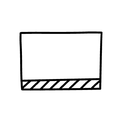 Rectangle Bottom Non Filled Line Element from Variable Scribbles Set