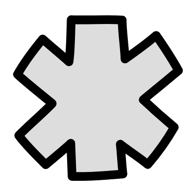 Filled Asterisk Element from Variable Scribbles Set