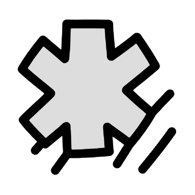 Filled Asterisk Shadow Element from Variable Scribbles Set