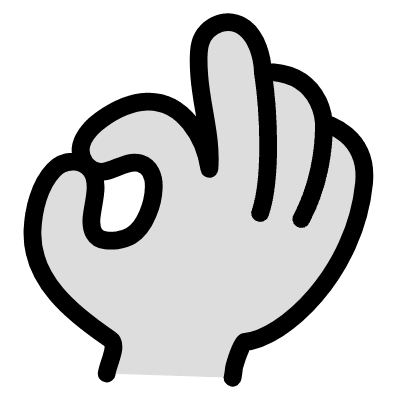 Filled Hand Ok 1 Element from Variable Scribbles Set