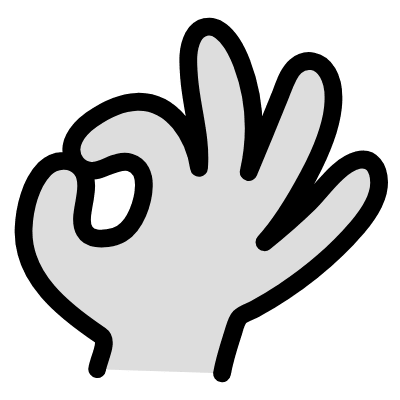 Filled Hand Ok Element from Variable Scribbles Set