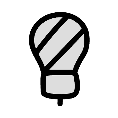 Filled Idea Lightbulb Dark Element from Variable Scribbles Set