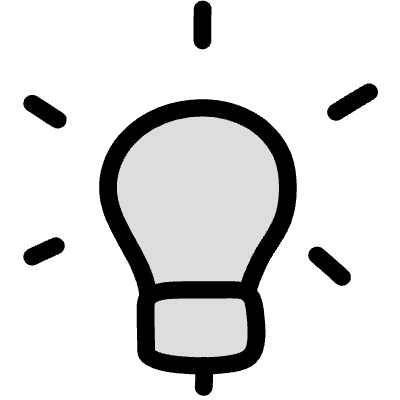 Filled Idea Lightbulb Element from Variable Scribbles Set