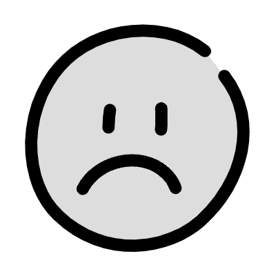 Filled Smiley Sad Element from Variable Scribbles Set