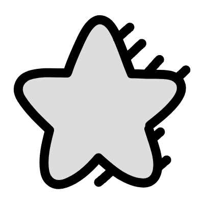 Filled Star Shadow Element from Variable Scribbles Set