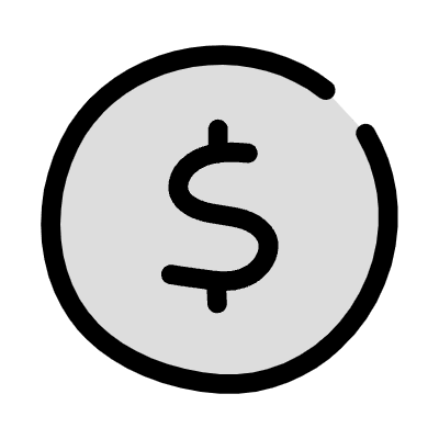 Filleds Coin Dollar Element from Variable Scribbles Set