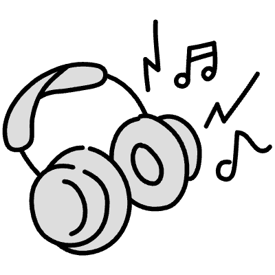 Filled Headphone Music Element from Variable Scribbles Set