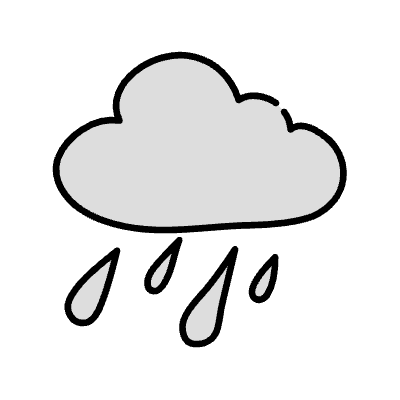 Filled Rain Cloud Element from Variable Scribbles Set