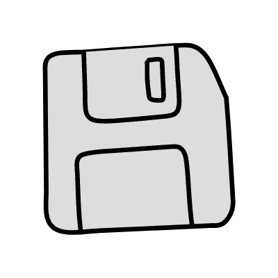 Filled Save Disk Element from Variable Scribbles Set