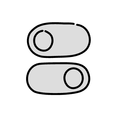 Filled Toggle Button Element from Variable Scribbles Set