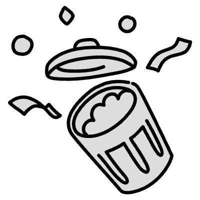 Filled Trash Bin Element from Variable Scribbles Set