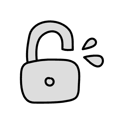 Filled Unlock Element from Variable Scribbles Set