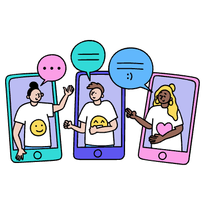 Social Media Discussion Illustration from Dhaka Set