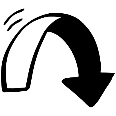 U Turn Solid Arrow Element from Beveled Scribbles Set