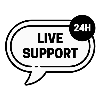 Live Support Bubble Element from Vector Badges Set