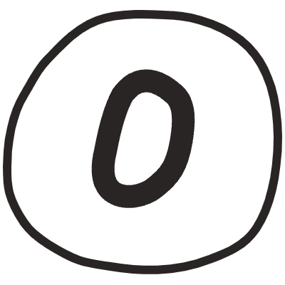 Number 0 1 Element from Fun Stickers Set