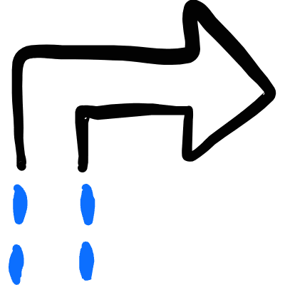 Diagram Arrow Dash Corner Point Right Icon from Freehand Duotone Set