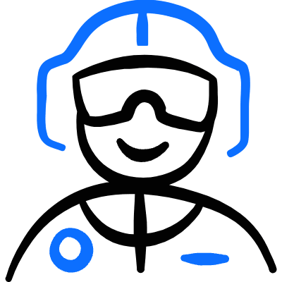 Geometric History Man Aviator Icon from Freehand Duotone Set