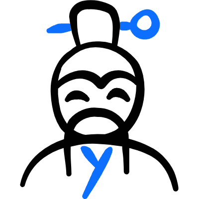 Geometric History Man Chinese Elder Icon from Freehand Duotone Set