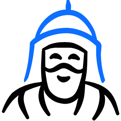 Geometric History Man Mongol Khan Icon from Freehand Duotone Set
