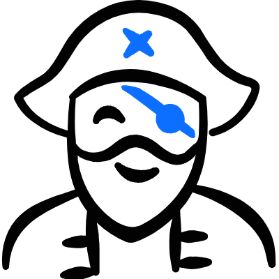 Geometric History Man Pirate Eyepatch Icon from Freehand Duotone Set