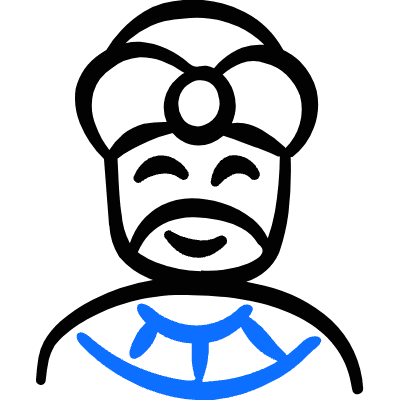 Geometric History Man Sultan Icon from Freehand Duotone Set