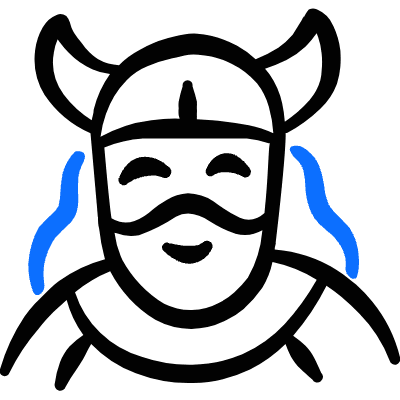 Geometric History Man Viking Icon from Freehand Duotone Set