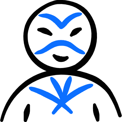 Geometric History Man Wrestler Icon from Freehand Duotone Set