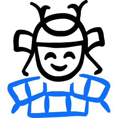 Geometric Religion Man Shogun Icon from Freehand Duotone Set