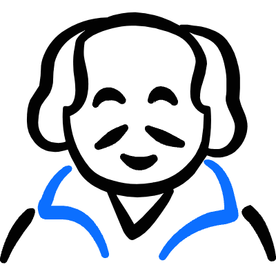 Geometric Old People Man 3 Icon from Freehand Duotone Set