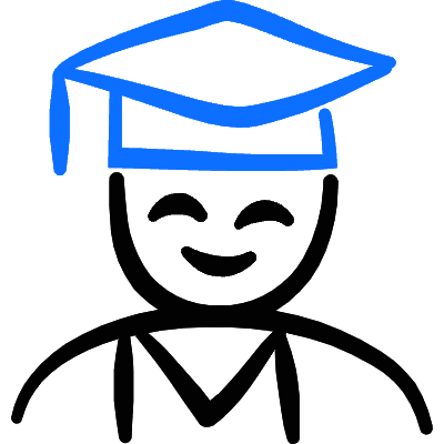 Geometric People Man Graduate Icon from Freehand Duotone Set