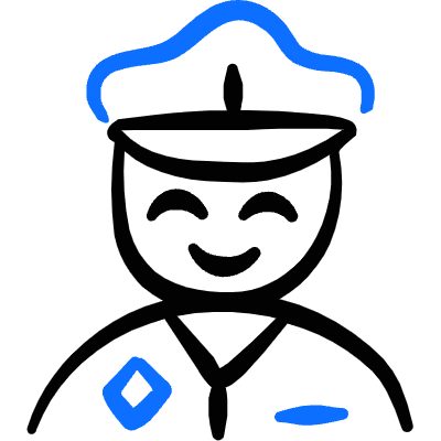 Geometric Police Man Icon from Freehand Duotone Set
