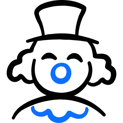 Geometric Professions Man Clown Icon from Freehand Duotone Set