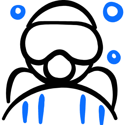 Geometric Professions Man Diver Icon from Freehand Duotone Set