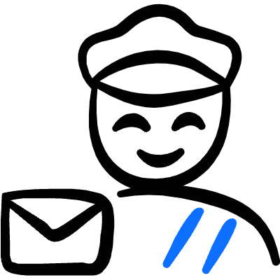 Geometric Professions Man Postman Icon from Freehand Duotone Set