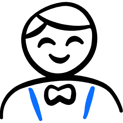 Geometric Professions Man Waitor Icon from Freehand Duotone Set