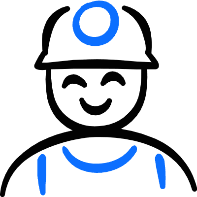 Geometric Professions Man Worker Icon from Freehand Duotone Set