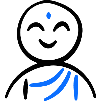 Geometric Religion Man Monk Icon from Freehand Duotone Set