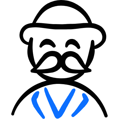 Geometric Vintage Man Moustache Icon from Freehand Duotone Set