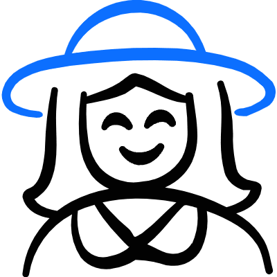 Geometric Old People Woman Icon from Freehand Duotone Set