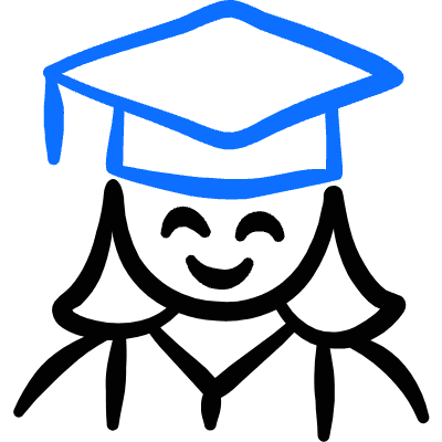 Geometric People Woman Graduate Icon from Freehand Duotone Set