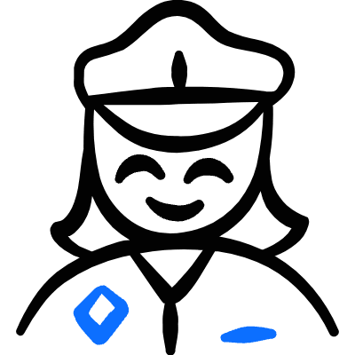 Geometric Police Woman Icon from Freehand Duotone Set