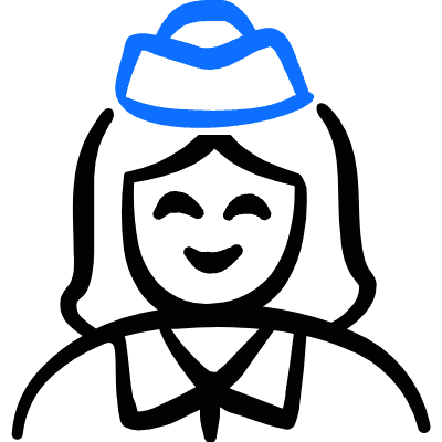 Geometric Professions Woman Air Hostess Icon from Freehand Duotone Set