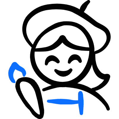 Geometric Professions Woman Artist 1 Icon from Freehand Duotone Set