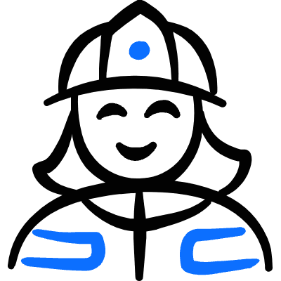 Geometric Professions Woman Construction Icon from Freehand Duotone Set