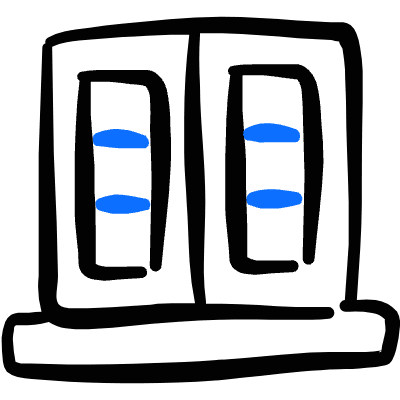 Architecture Door Double Icon from Freehand Duotone Set