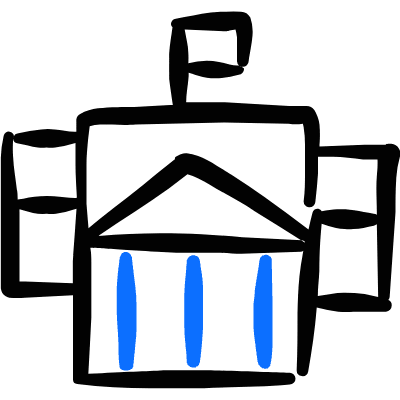 Building Flag Icon from Freehand Duotone Set